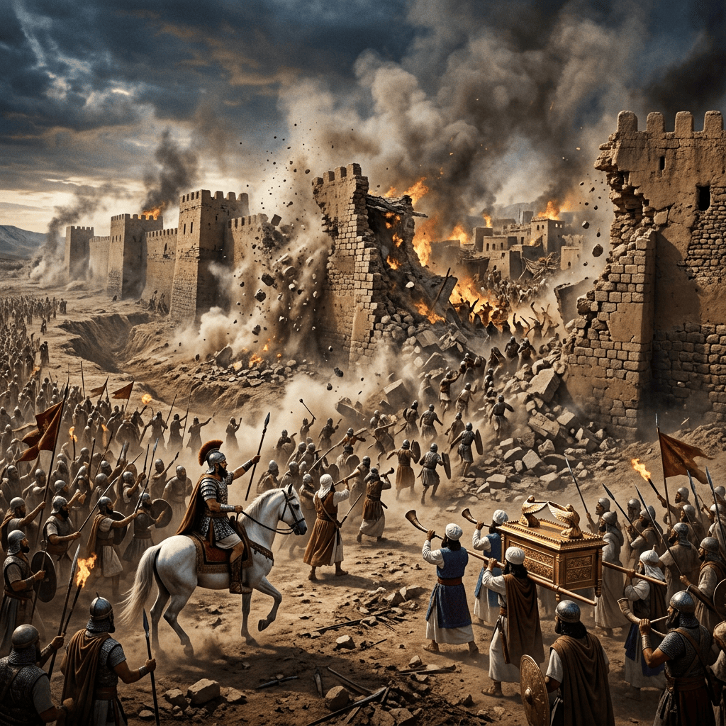 The walls of Jericho collapsing